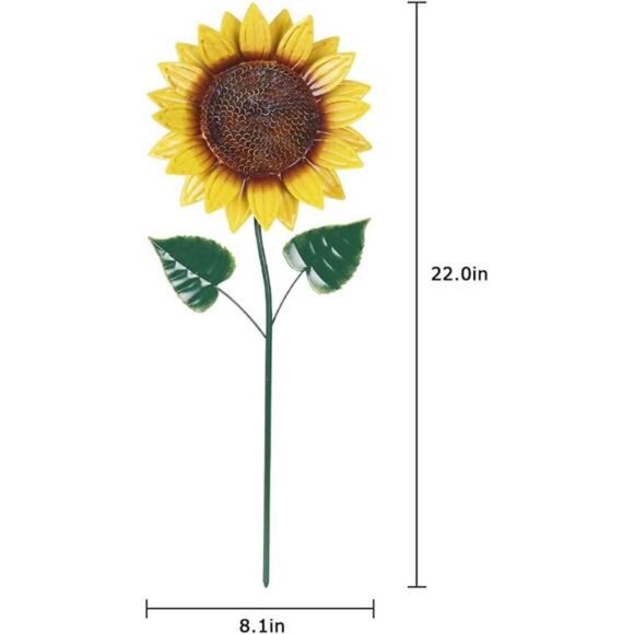 2 Pack Sunflower Decorative Garden Stakes for Spring Outdoor Yard Decor - Picture 3 of 8